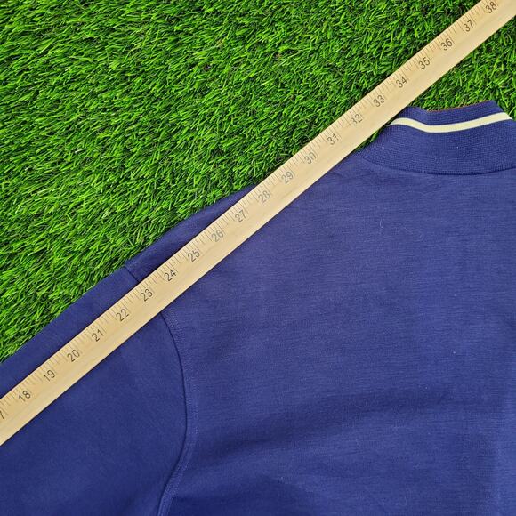 Vintage 90s Trevira MOD Wool Cardigan Large 23x27 Blue - Picture 4 of 16